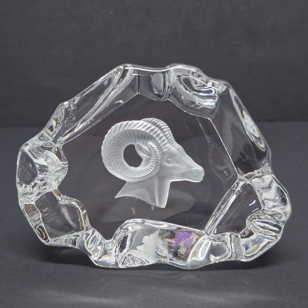 VTG 70s Hallmark Little Gallery Capricorn Zodiac Crystal Paperweight Austria